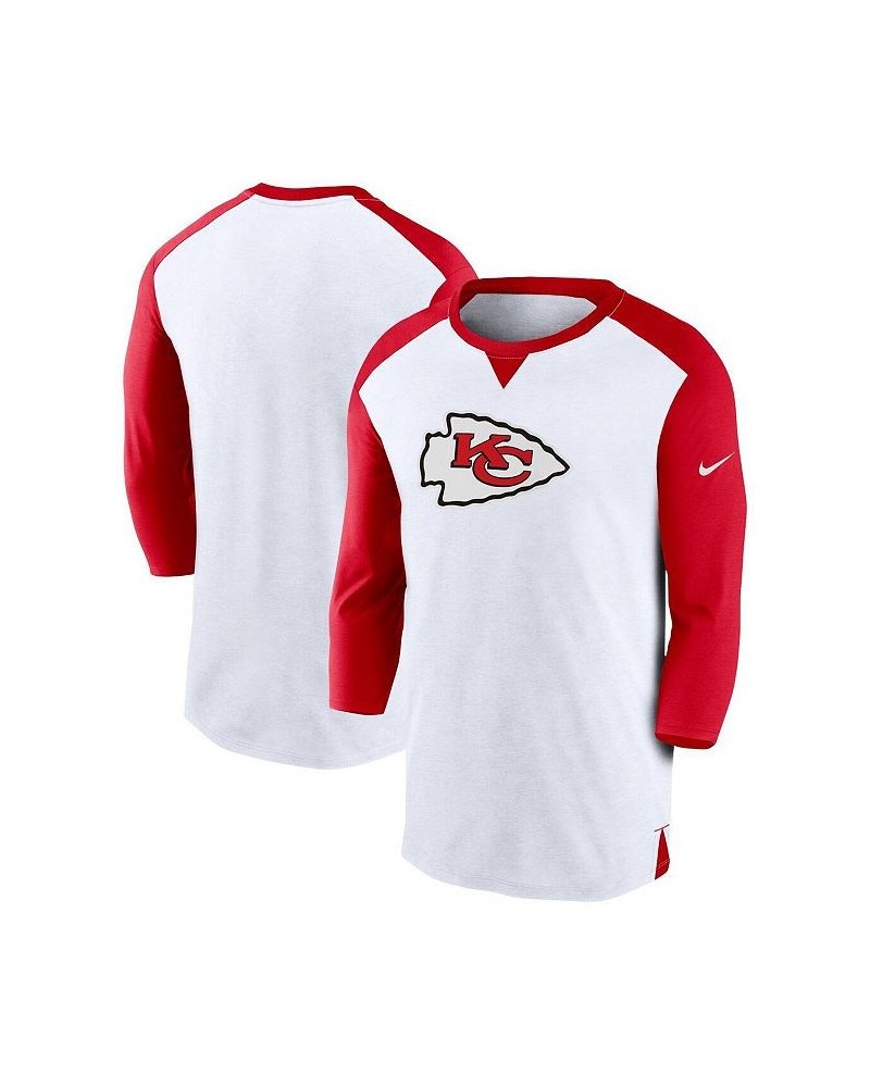 Men's White, Red Kansas City Chiefs Rewind 3/4-Sleeve T-shirt $32.99 T-Shirts