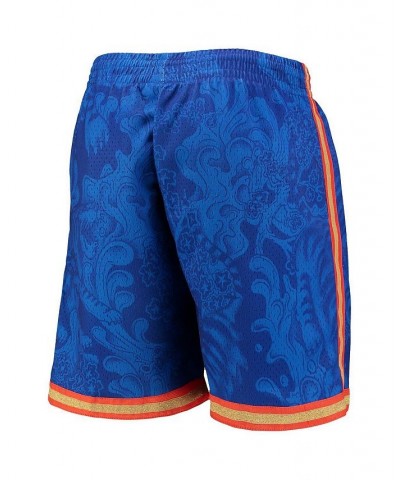 Men's Blue New York Knicks Hardwood Classics Lunar New Year Swingman Shorts $42.23 Shorts