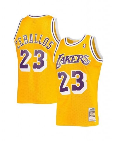 Men's Cedric Ceballos Gold Los Angeles Lakers 1994-95 Hardwood Classics Swingman Jersey $45.51 Jersey