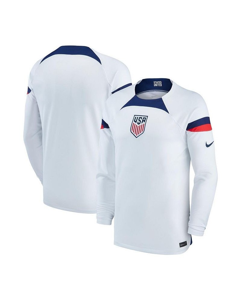 Men's White USMNT 2022/23 Home Breathe Stadium Replica Blank Long Sleeve Jersey $36.80 Jersey