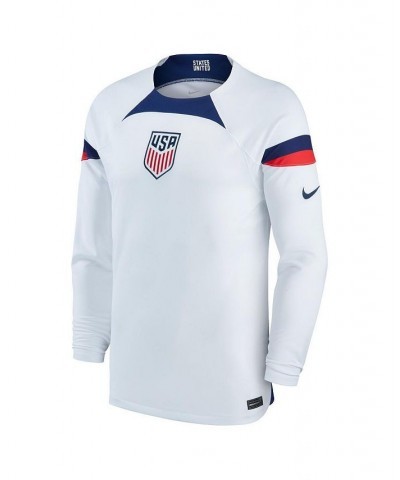 Men's White USMNT 2022/23 Home Breathe Stadium Replica Blank Long Sleeve Jersey $36.80 Jersey