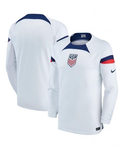 Men's White USMNT 2022/23 Home Breathe Stadium Replica Blank Long Sleeve Jersey $36.80 Jersey