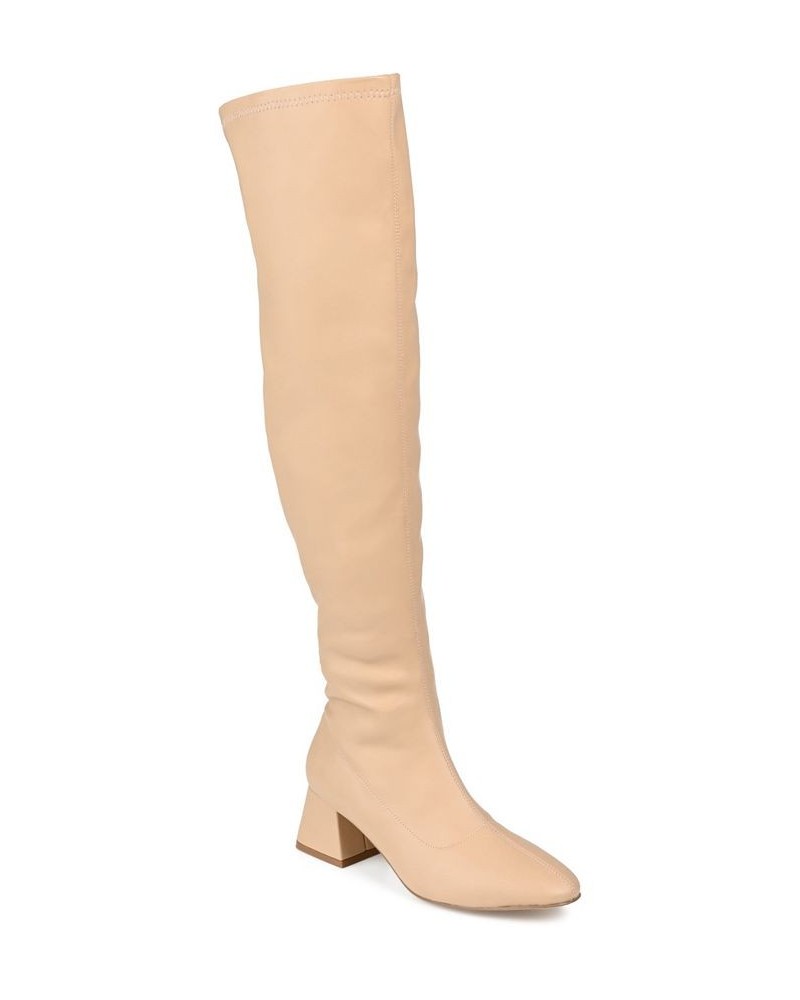 Women's Melika Wide Calf Boots Tan/Beige $60.00 Shoes