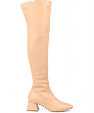 Women's Melika Wide Calf Boots Tan/Beige $60.00 Shoes