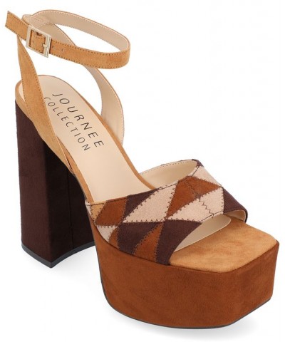 Women's Asherby Platform Sandals Brown $52.00 Shoes