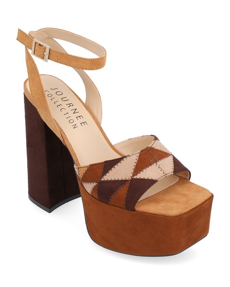 Women's Asherby Platform Sandals Brown $52.00 Shoes