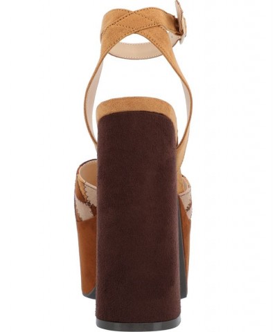 Women's Asherby Platform Sandals Brown $52.00 Shoes