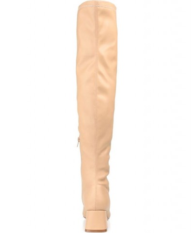 Women's Melika Wide Calf Boots Tan/Beige $60.00 Shoes