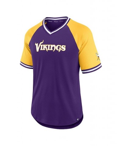 Men's Branded Purple, Gold Minnesota Vikings Second Wind Raglan V-Neck T-shirt $28.80 T-Shirts