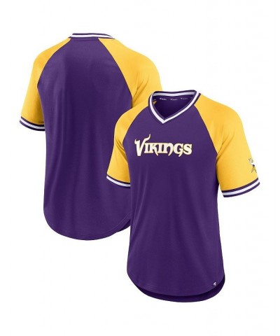 Men's Branded Purple, Gold Minnesota Vikings Second Wind Raglan V-Neck T-shirt $28.80 T-Shirts