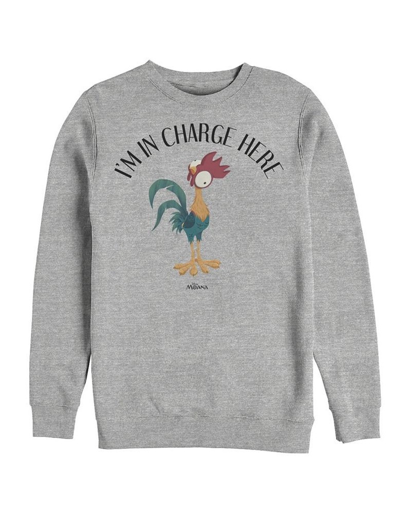 Disney Men's Moana Hei Hei I'm in Charge Here, Crewneck Fleece Gray $31.34 Sweatshirt