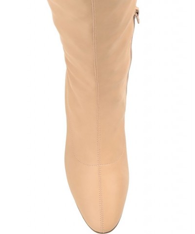 Women's Melika Wide Calf Boots Tan/Beige $60.00 Shoes