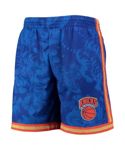 Men's Blue New York Knicks Hardwood Classics Lunar New Year Swingman Shorts $42.23 Shorts