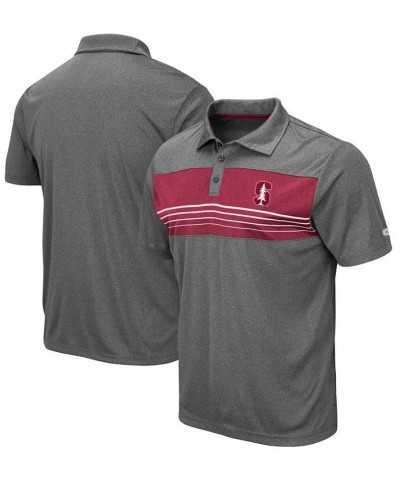 Men's Heathered Charcoal Stanford Cardinal Smithers Polo $25.99 Polo Shirts