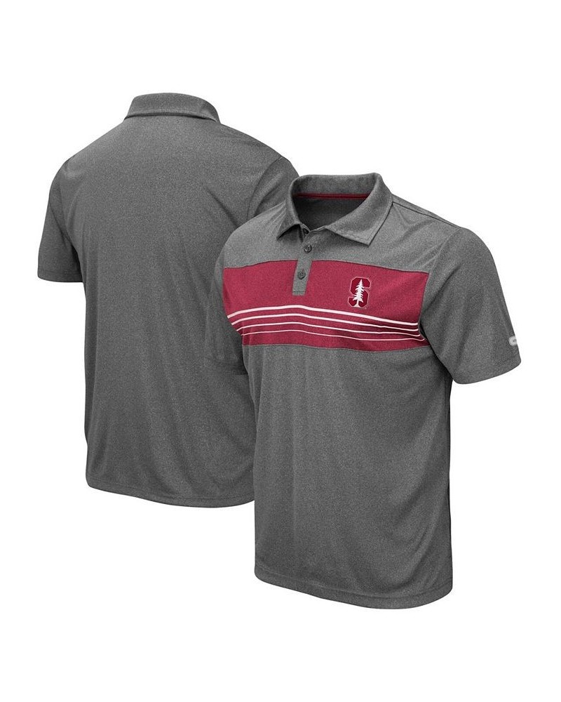 Men's Heathered Charcoal Stanford Cardinal Smithers Polo $25.99 Polo Shirts