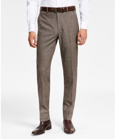 Men's Skinny-Fit Check Suit Separate Pants Red $36.00 Suits