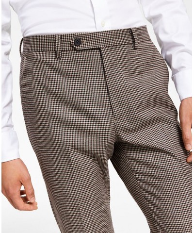 Men's Skinny-Fit Check Suit Separate Pants Red $36.00 Suits