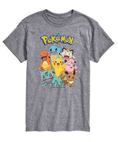 Men's Pokemon Characters Graphic T-shirt Gray $18.19 T-Shirts