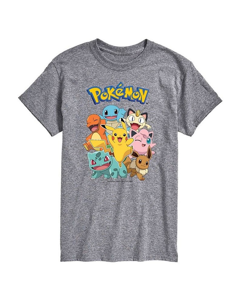 Men's Pokemon Characters Graphic T-shirt Gray $18.19 T-Shirts