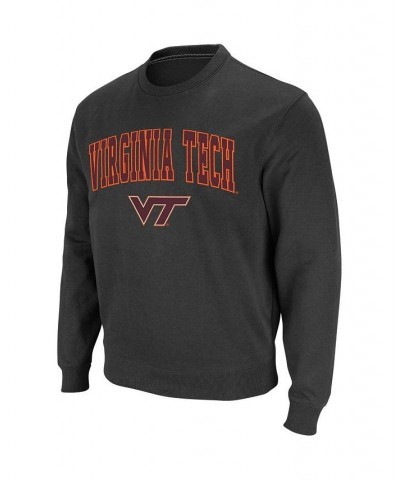 Men's Charcoal Virginia Tech Hokies Arch and Logo Crew Neck Sweatshirt $32.99 Sweatshirt