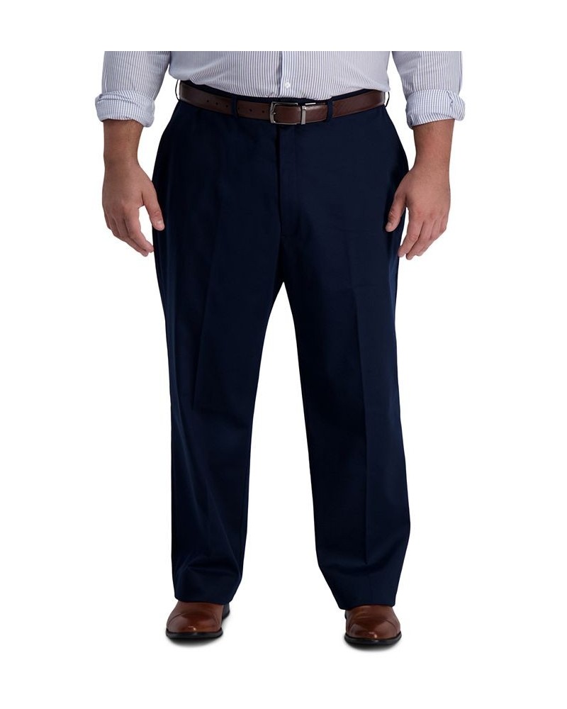 Men's Big & Tall Iron Free Premium Khaki Classic-Fit Flat Front Pant Dk Navy $23.10 Pants