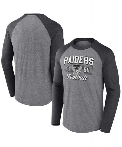 Men's Branded Heathered Gray, Heathered Charcoal Las Vegas Raiders Weekend Casual Raglan Long Sleeve T-shirt $18.92 T-Shirts