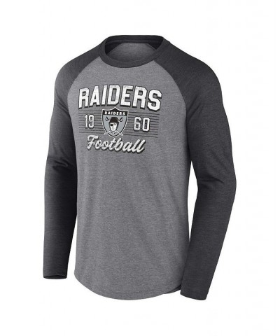 Men's Branded Heathered Gray, Heathered Charcoal Las Vegas Raiders Weekend Casual Raglan Long Sleeve T-shirt $18.92 T-Shirts