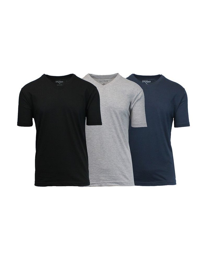 Men's Short Sleeve V-Neck T-shirt, Pack of 3 Black-Heather Gray-Navy Brown $23.20 T-Shirts