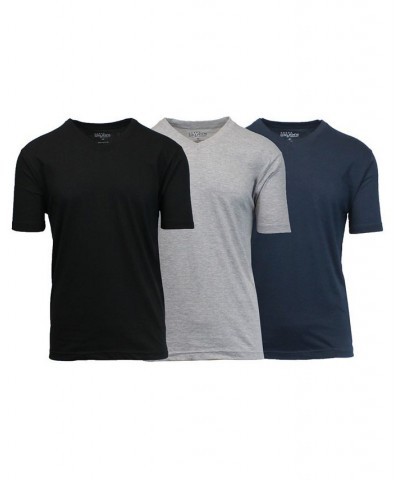 Men's Short Sleeve V-Neck T-shirt, Pack of 3 Black-Heather Gray-Navy Brown $23.20 T-Shirts