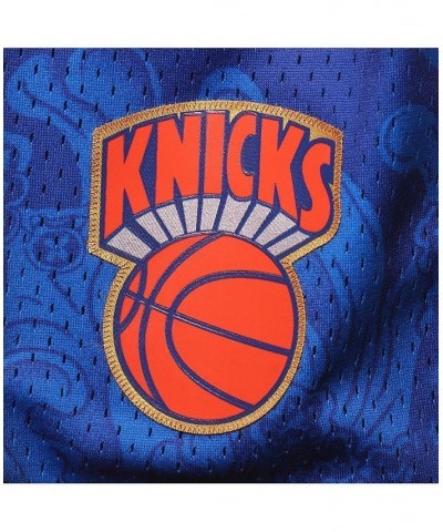 Men's Blue New York Knicks Hardwood Classics Lunar New Year Swingman Shorts $42.23 Shorts