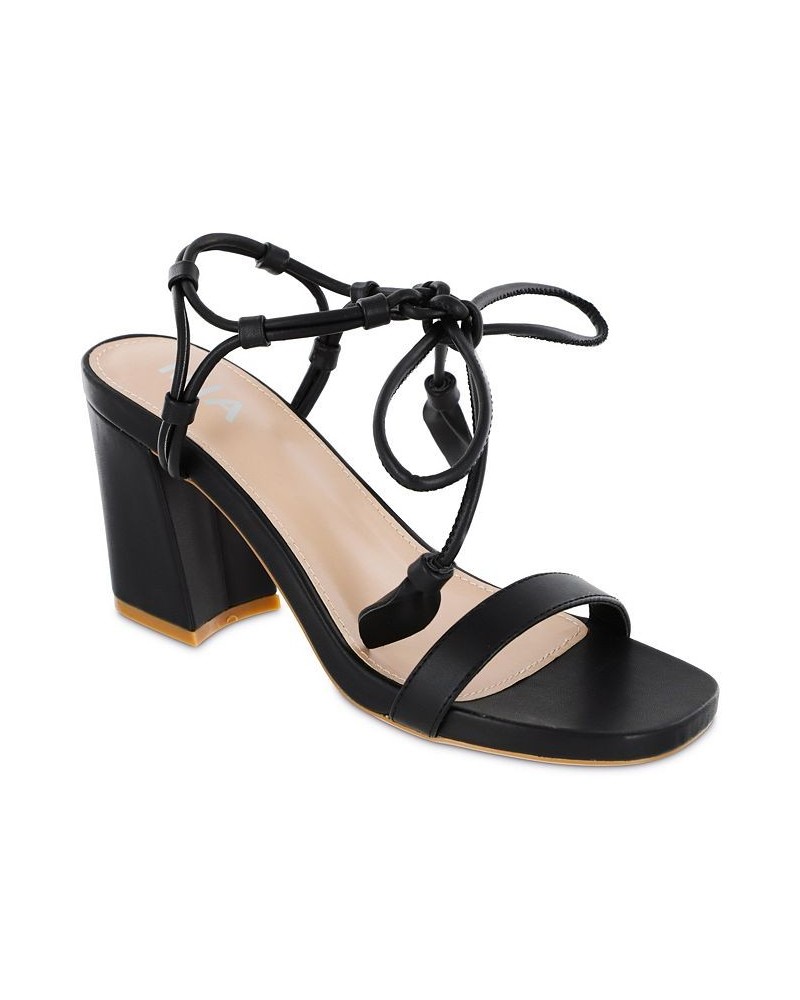 Women's Muna Square Toe Sandal Black $46.79 Shoes