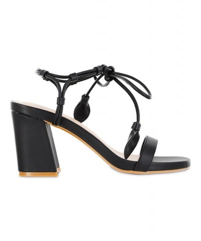 Women's Muna Square Toe Sandal Black $46.79 Shoes