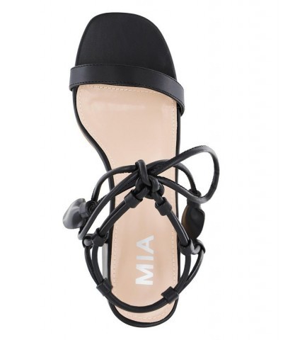 Women's Muna Square Toe Sandal Black $46.79 Shoes