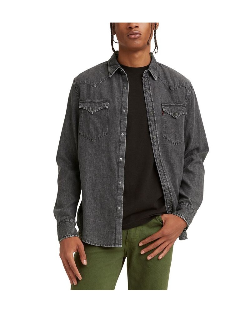 Men's Classic Clean Standard Fit Denim Western Shirt PD05 $28.00 Shirts