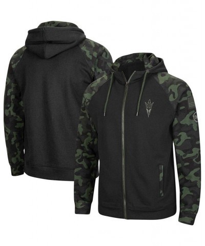 Men's Black Arizona State Sun Devils OHT Military-Inspired Appreciation Camo Raglan Full-Zip Hoodie $33.65 Sweatshirt