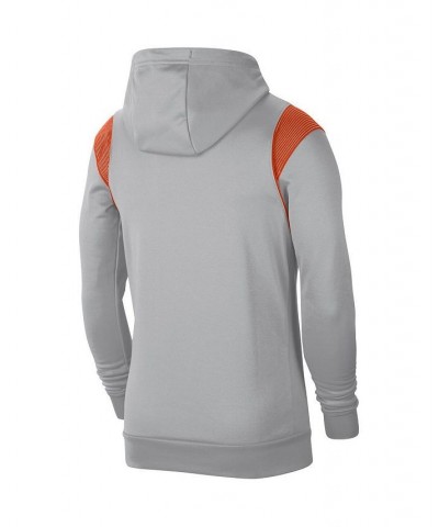 Men's Gray Clemson Tigers 2021 Team Sideline Performance Pullover Hoodie $34.30 Sweatshirt