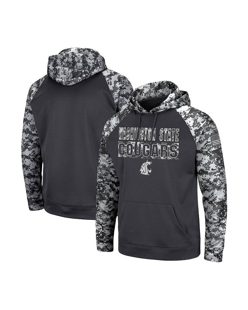 Men's Charcoal Washington State Cougars OHT Military-Inspired Appreciation Digital Camo Pullover Hoodie $33.05 Sweatshirt