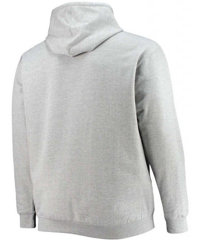 Men's Big and Tall Heathered Gray Washington Football Team Lockup Pullover Hoodie $37.40 Sweatshirt