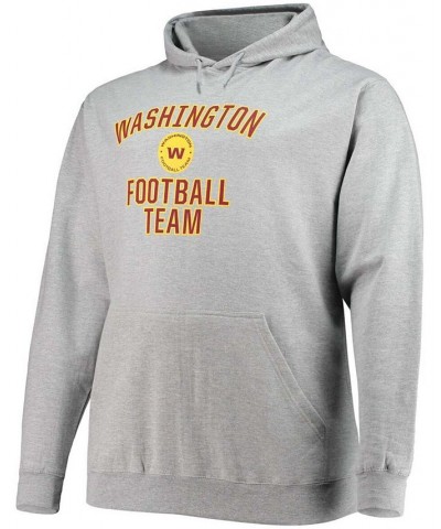 Men's Big and Tall Heathered Gray Washington Football Team Lockup Pullover Hoodie $37.40 Sweatshirt