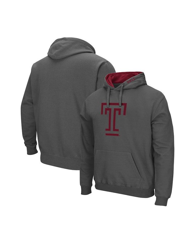 Men's Charcoal Temple Owls Arch and Logo Pullover Hoodie $22.55 Sweatshirt