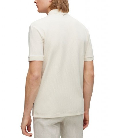 BOSS Men's Zip-Placket Mercerized Cotton Polo Shirt White $49.68 Polo Shirts