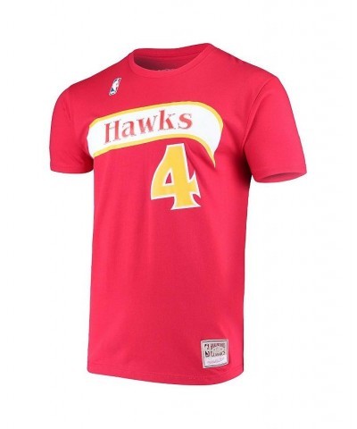 Men's Spud Webb Red Atlanta Hawks Hardwood Classics Name and Number T-shirt $23.65 T-Shirts