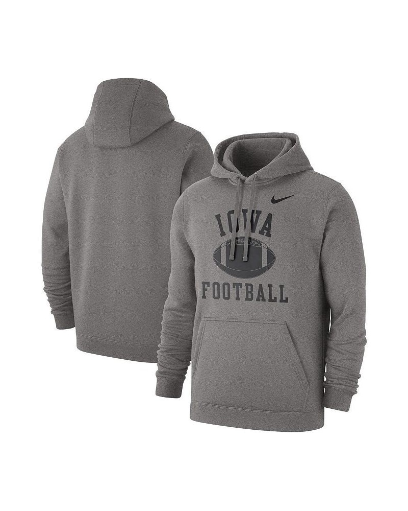 Men's Heathered Gray Iowa Hawkeyes Football Club Pullover Hoodie $33.75 Sweatshirt