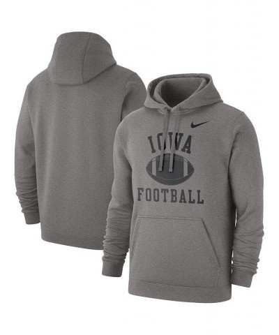 Men's Heathered Gray Iowa Hawkeyes Football Club Pullover Hoodie $33.75 Sweatshirt