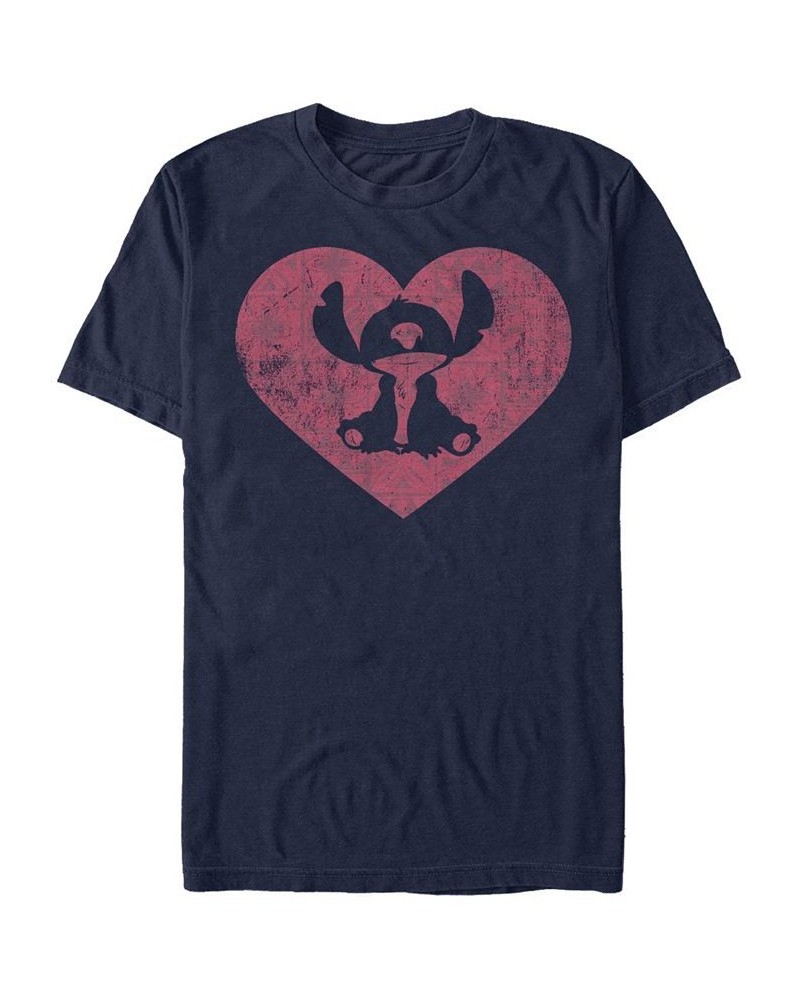 Men's Stitch Heart Short Sleeve T-Shirt Blue $18.89 T-Shirts