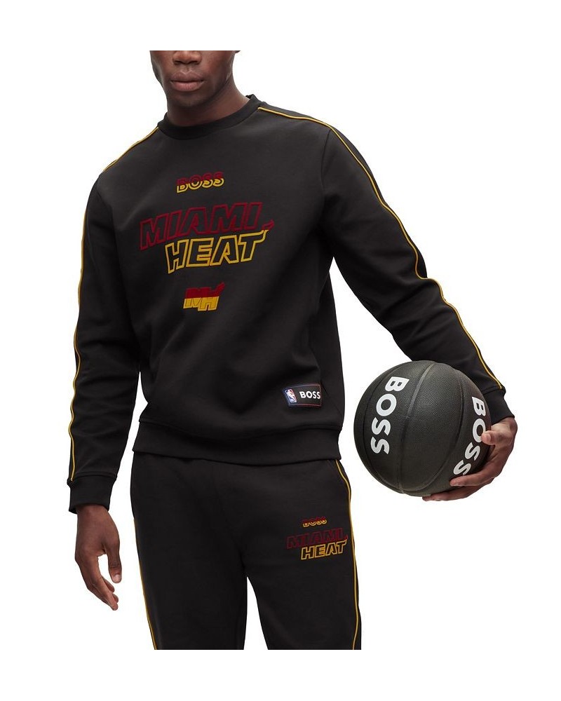 BOSS x NBA Men's Miami Heat Regular-Fit Sweatshirt Black $36.21 Sweatshirt