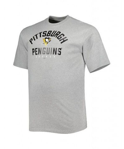 Men's Black and Heather Gray Pittsburgh Penguins Big and Tall Two-Pack T-shirt Set $43.99 T-Shirts