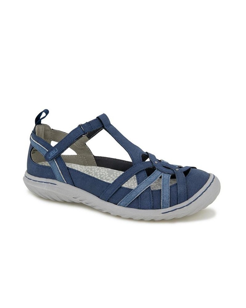 Women's Dove Flat Sandals Blue $35.60 Shoes