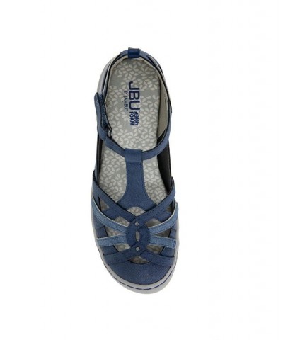 Women's Dove Flat Sandals Blue $35.60 Shoes