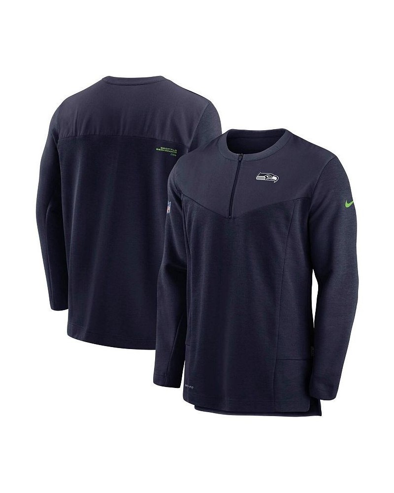 Men's College Navy Seattle Seahawks Sideline Half-Zip UV Performance Jacket $47.00 Jackets